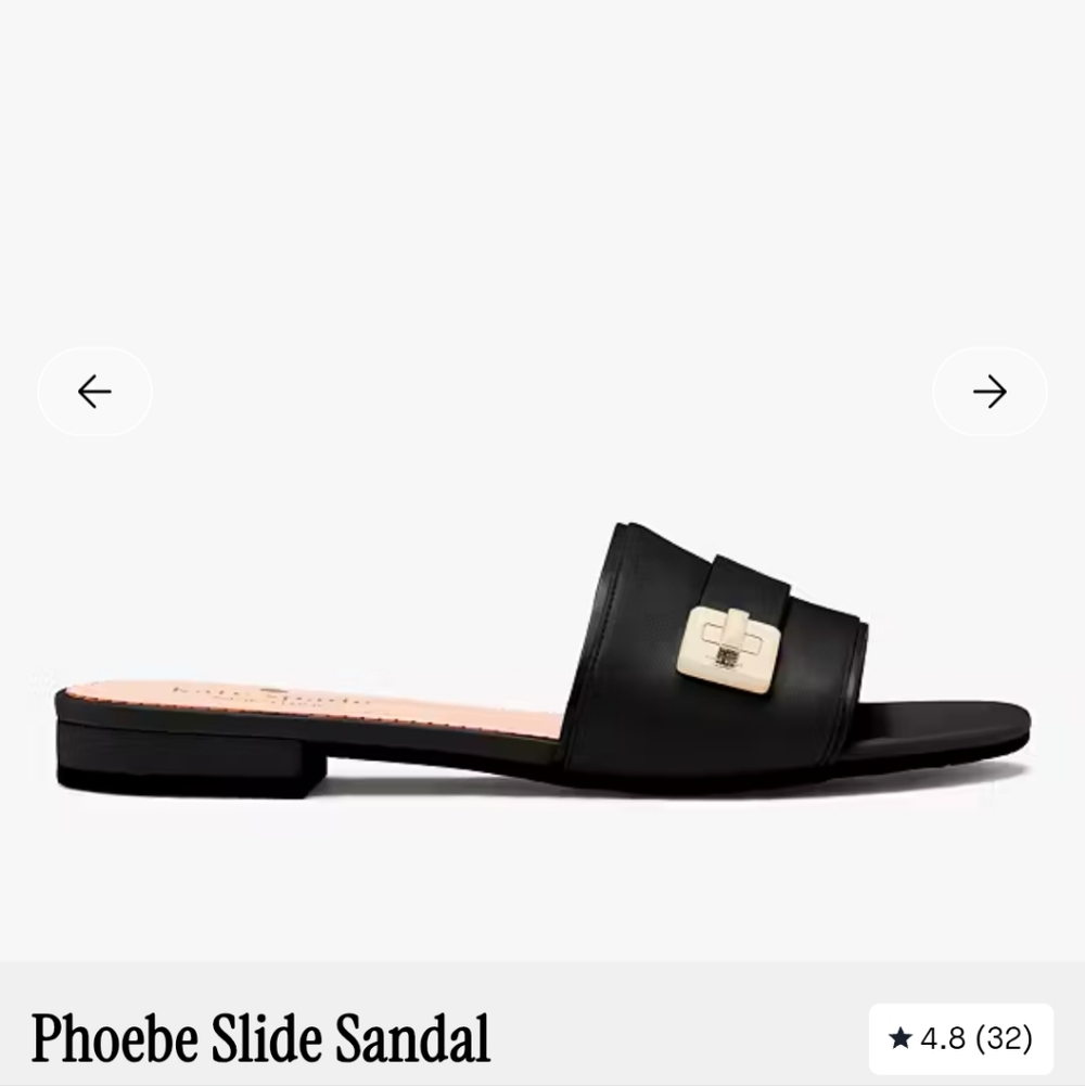 Kate Spade Phoebe Black Slide Sandal Size 7.5 NWT